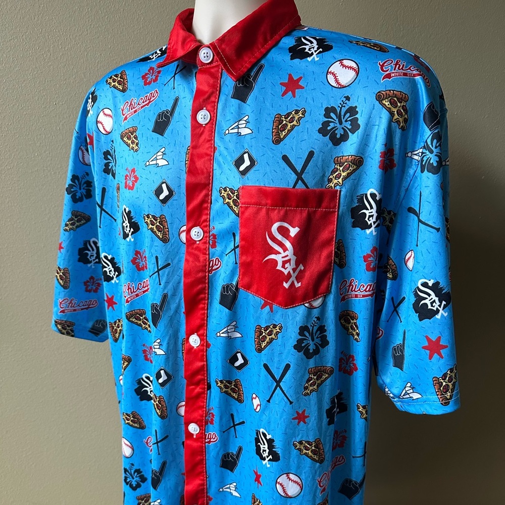 Destroyer Rocks (XL) Multicolored Chicago White Sox PIZZA MLB Casual Shirt